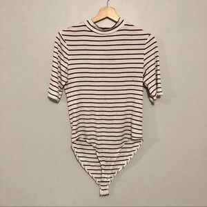 Striped turtleneck Bodysuit XL